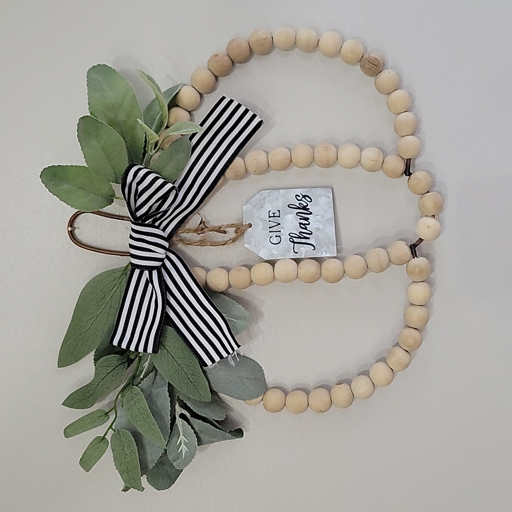 Natural Wooden Bead Pumpkin Decor!!!
